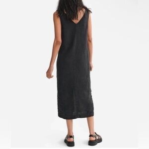 MATE The Label 100% Organic Linen Tank Center Seam Dress Black Size Large NWT